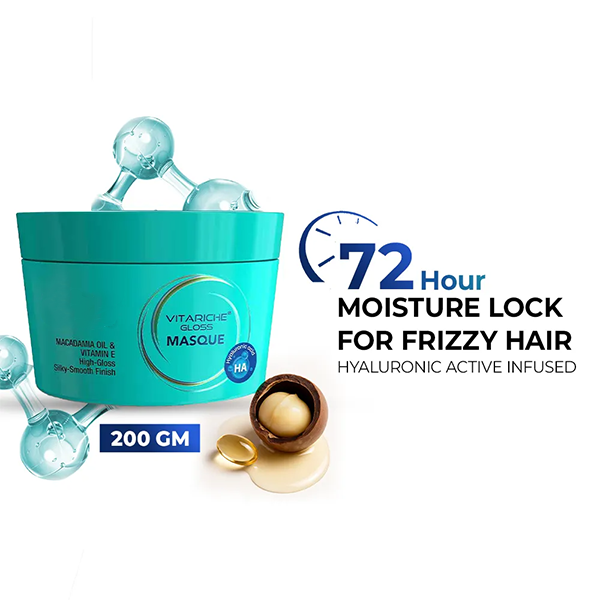 Vitariche Gloss Hair Mask With Hyaluronic Acid Deep Conditioner Frizz Control 200 gm